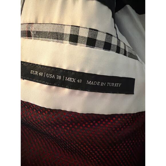 Zara men’s blazer suite gray and red Christmas suit sz38 - Picture 6 of 6